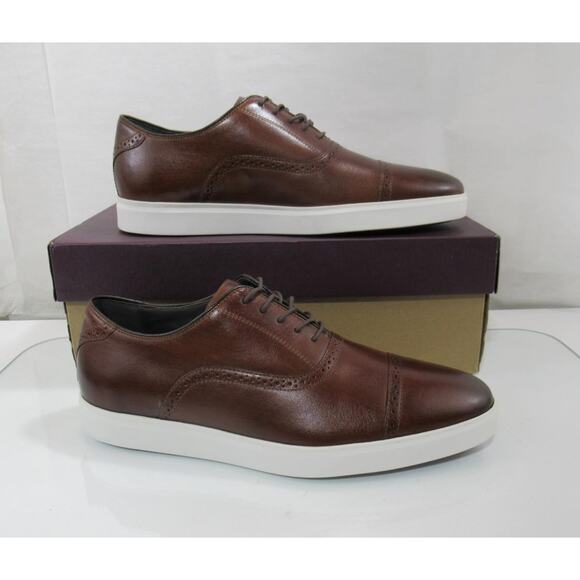 Men\'s Johnston and Murphy Brody Size 10 M Cap Toe Lace Up Oxford Sneakers Brown main image 9